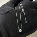 Hexagonal Honeycomb Zircon High-grade Design V Gold Single Diamond Clavicle Pendants - White gold color MegaBDM
