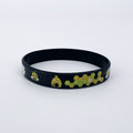 Bee Honeycomb Color Printing Cute Cartoon Style Pattern Elastic Bracelets - Black Bee Bracelet / Silicone MegaBDM
