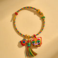 Children's Dragon Boat Festival Colorful Rope Hand-woven Small Bracelets - JS Blue (Premium Tiger‑Shaped Zongzi Tassel) MegaBDM
