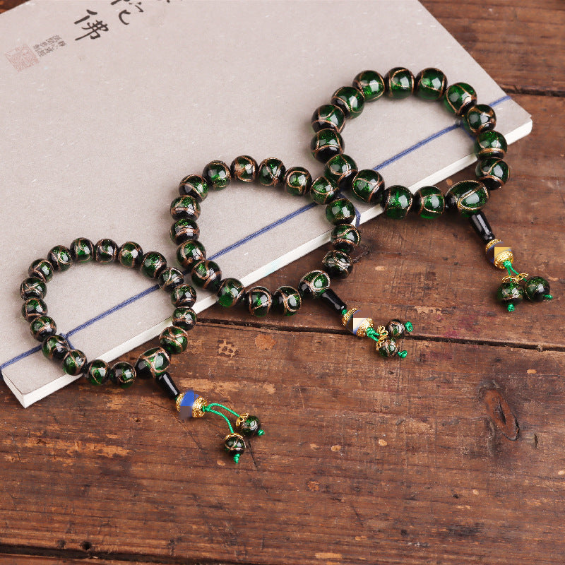 Women's & Men's Broadcast Fragrant Gray Colored Glaze Round Bracelet - Men's green MegaBDM