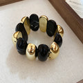 Acrylic Beaded Pearl Vintage Ethnic Style Affordable Bracelets - 52# Bracelet-Black MegaBDM