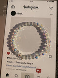 Women's Face Ball Shiny Crystal Sweet Fashion Bracelet - 6mm Ball Bracelet-White New AB MegaBDM