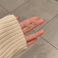 Women's Sier Pin Korean Style High Sense Special Earrings - 86# Loving Heart Zircon Small Ear Studs MegaBDM