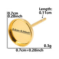 Stainless Steel Round Base Support Titanium Piercing Ear Clip Stud Earrings - D91-G-Gold [Yes]] MegaBDM