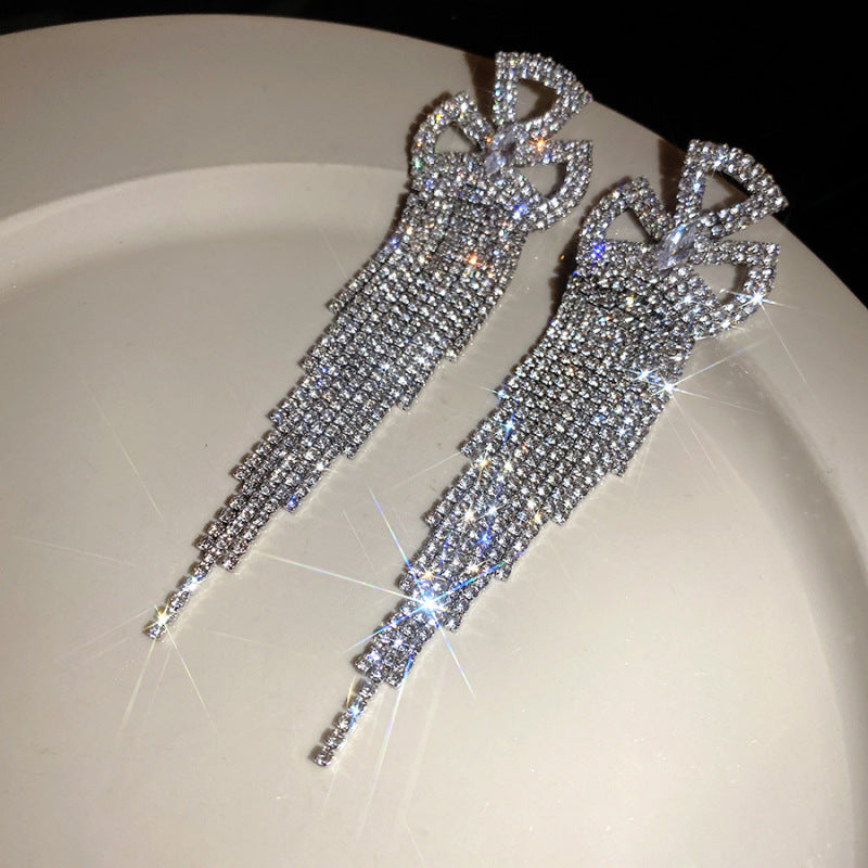 Women's Sier Diamond Tassel Light Luxury High-grade Simple Rings - 81# Silver Needle-Silver MegaBDM