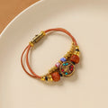 Nepal Vintage Cowhide Beaded Tibetan Ethnic Bracelet - Buddha Eye (Double-Layer Bracelet) MegaBDM