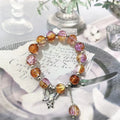 Cherry Blossom Glaze Female Design High Sense Bracelet - S149 Amber Violet Butterfly Glaze Bracelet MegaBDM