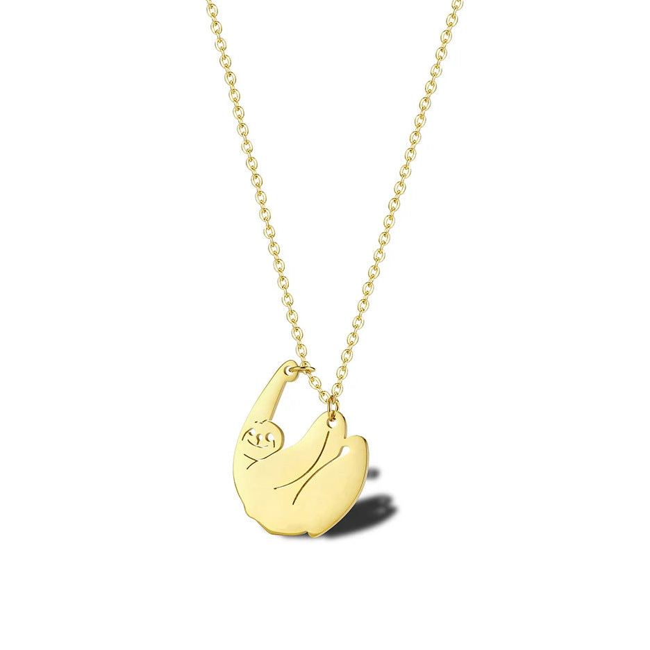 Women's Cartoon Animal Series Personalized Stainless Steel Necklace - Ln1424 Gold MegaBDM