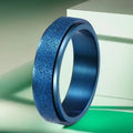 Men's Stainless Steel Chain Niche Trendy Titanium Rings - 20-e-5 Pearl Sand Rotating Blue 6mm (Faded Package Returned) / No. 8 MegaBDM