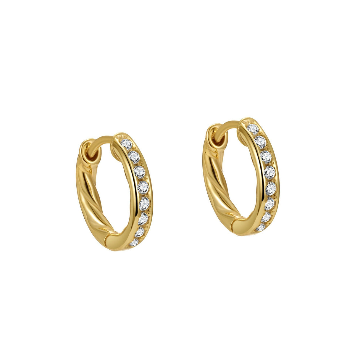 Women's Sterling Sier Zircon Fashion Ear Punk Earrings - Erh267 Gold Plated / 925 Silver MegaBDM
