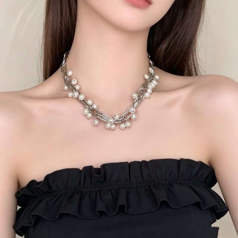 Women's Ball Beads Light Luxury French Retro Clavicle Chain Niche High Necklaces MegaBDM