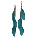 Classy Casual Cool Ethnic Style Feather Earrings - Gemstone green MegaBDM
