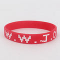 Women's & Men's Sports Style Silicone Concave Color Filling Adult Rubber Wrist Bracelet - Red WWJD Bracelet / Silicone MegaBDM