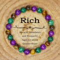 Tigereye Natural Stone Beaded Crystal Unisex Bracelet - LY30 MegaBDM