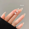 Women's Alloy Night Market Stall Temperament Imitation Pearl 2 Earrings - 1# Pearl Stud Earrings-6mm MegaBDM