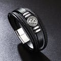 Men's Man Personality Wild Woven Leather Scripture Bracelet - Black-21.5cm MegaBDM