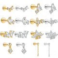 Women's Stars Fashion Flat Head Piercing Thread Ear Earrings MegaBDM