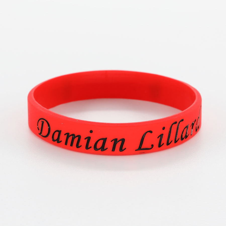 Star Concave Thickened Silicone Kobe James Basketball Bracelet - Lillard-Red MegaBDM