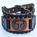 Men's Retro Viking Totem Leather Wolf Head Bear Claw Gossip Lucky Bracelet - 16 MegaBDM