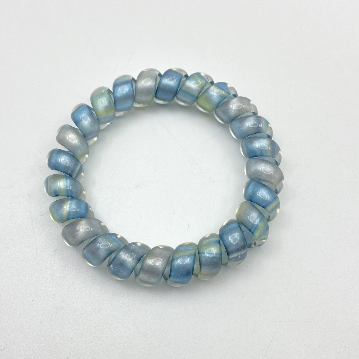 Of Aurora Telephone Line Seamless Hair Tie Rope Elastic Personality Bracelet - Aurora-Cyan / 6.8cm Outer Diameter MegaBDM