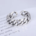 Women's & Men's Punk Heavy Wide Face Abstract Art Open Distressed Street Tide Ring - Chain Chain 31 / Adjustable Opening MegaBDM