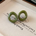 Women's Flower Shell Tassel Light Luxury High-grade Earrings - 23# Silver Needle-Green Hollow round MegaBDM
