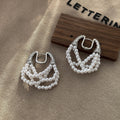 Women's Personality Fashion Trendy Light Luxury High-grade Earrings - 2# ear clip-silver color MegaBDM
