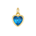 Love Gold Zircon Peach Heart Handmade High Pendants - Dark Blue; December (Single Pendant) MegaBDM