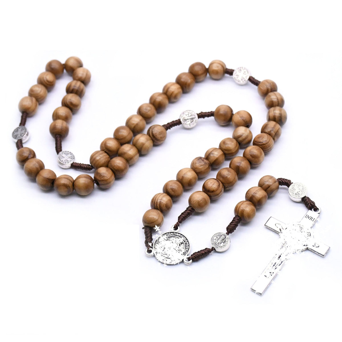 Rosary St. Benedict Pine Imitation Olivewood Pendants - Style 2 MegaBDM