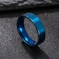 Simple Inner Ball Outer Flat Surface Couple Ring - 6mm Blue / No. 5 MegaBDM