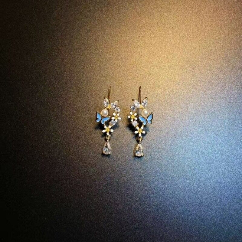 Vintage Pink Geometric Sweet Flowers Ear Stud Earrings - 0858 Ear Studs MegaBDM