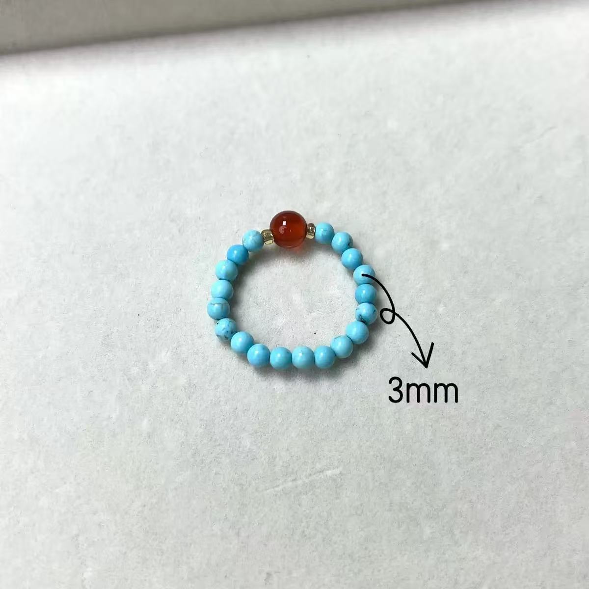 Style Vintage Turquoise Agate Bead Design Light Luxury Pearl Tiger Rings - Yxj1106 Green Pine Red Agate Ring MegaBDM
