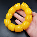 Beeswax Yellow Chicken Grease Color Barrel Beads Round Bracelet - About 25 * 28mm MegaBDM