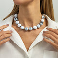 Personalized Blooming Resin Round Beads String Of Clavicle Necklaces MegaBDM