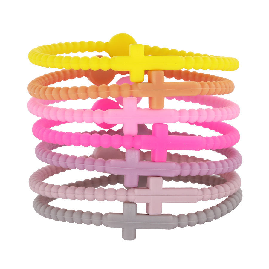 Graceful Children's Hot Simple Thin Cross Bracelets - No. 2 Combination (Seven-Piece) Size S MegaBDM