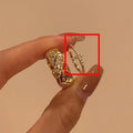 Wide Classic Style Light Luxury Temperament Full Ring - Cross Ring Gold MegaBDM