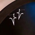 Cheese Pleated Fashionable Casual Style Ear Hook Earrings - 77# Steel Needle-Silver-Geometry MegaBDM