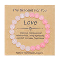 Fashion Natural Stone Tigereye Pink Crystal Bracelet - D2493-1 MegaBDM