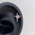 Bone Small Versatile Butterfly Design Pin Stud Earrings - 8# Pink Love D947 MegaBDM