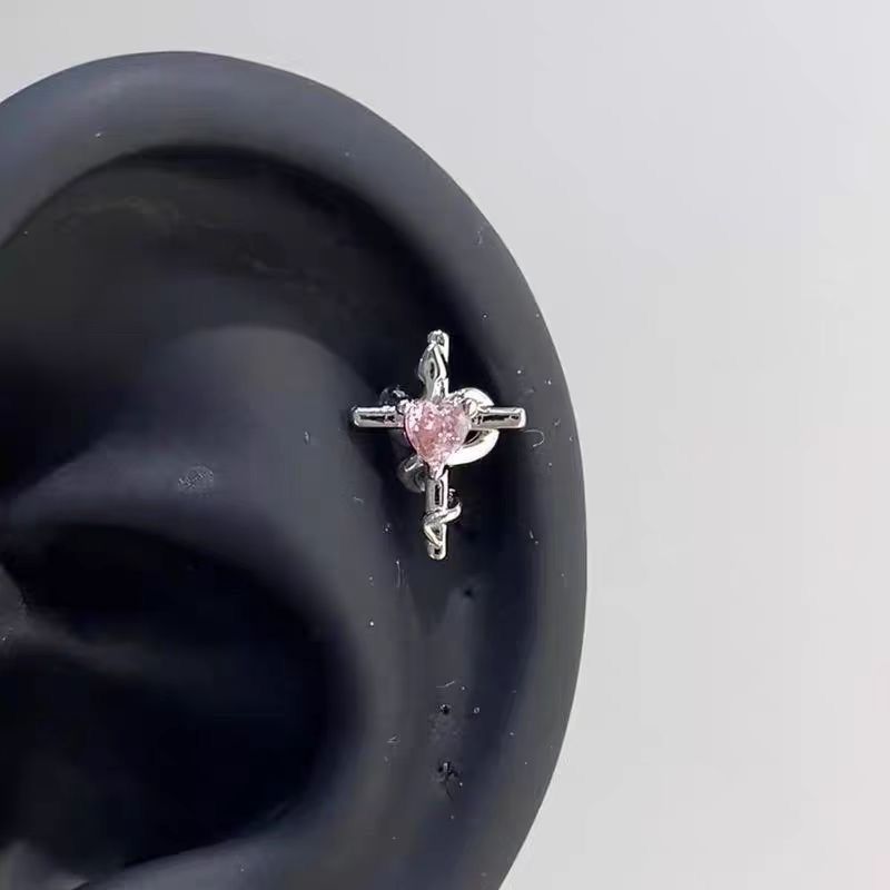 Bone Small Versatile Butterfly Design Pin Stud Earrings - 8# Pink Love D947 MegaBDM