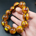 Beeswax Yellow Chicken Grease Color Barrel Beads Round Bracelet - 20mm round Beads .. Bracelet MegaBDM
