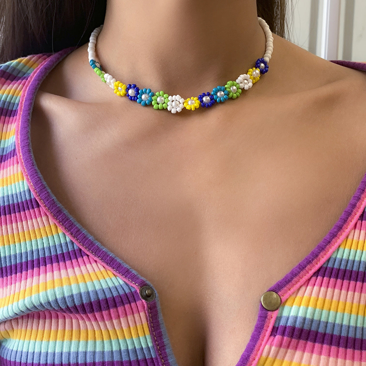 Women's Personalized Simple Contrast Color Creative Woven Necklace - 09 Necklace Gold 4149 MegaBDM