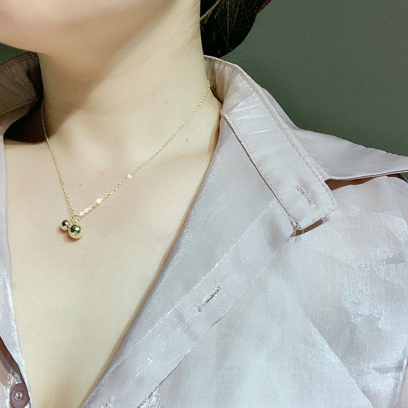 Women's Golden Bean Clavicle Chain Light Luxury Necklaces - MY33846 MegaBDM
