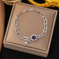 Titanium Steel Female Gold Fashion Light Luxury High Bracelets - [E230] Roman Bracelet Steel Color MegaBDM