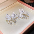 Women's Style Refined Zircon Flower Pearl Light Luxury High-grade Ear Earrings - 50# Silver Needle-Environmental Protection-Silver MegaBDM
