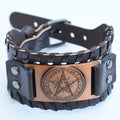 Men's Retro Viking Totem Leather Wolf Head Bear Claw Gossip Lucky Bracelet - 32 MegaBDM