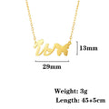 Stainless Steel Butterfly Love Letter High-grade Clavicle Pendants - W / 18K MegaBDM