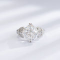 Women's Ice Flower Cut Pillow-shaped Fat Square Fireworks Cutter Beige High Ring - White Ice Flower Cut / Is It Beautiful 6# MegaBDM