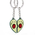 Love Magnetic Good Friend Heart-shaped Three-piece Necklace - Avocado Keychain (White K) MegaBDM