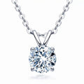 Moissanite Female Inlaid Gem Super Flash Single Diamond Necklace - 1 Karat Platinum Pendant Necklace MegaBDM
